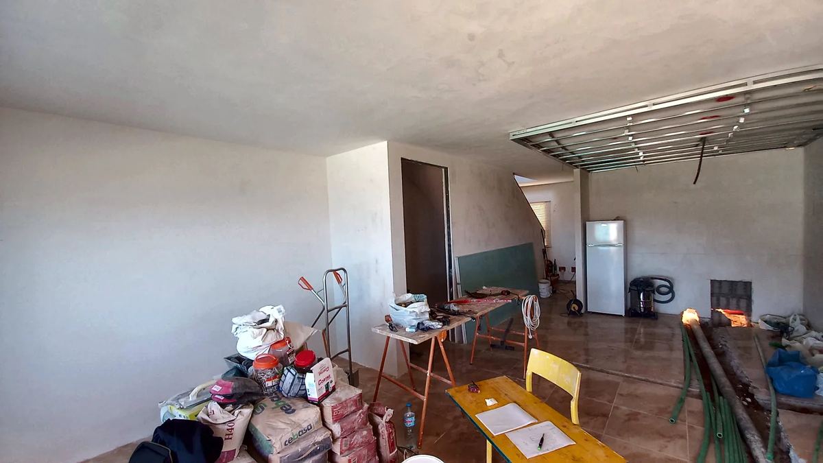 Zona en obra antes de construir la escalera interior